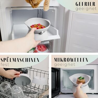 Підвищений годівниця для котів ne&no® Silikon з регульованим нахилом, сірий колір каменю | годівниця для котів | миска для котів