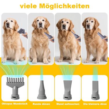 Фен для собак Kanonen-Stil білий 2400W, професійний собачий фен-сушарка з регулюванням швидкості та температури повітря, 1-9 рівнів, 35-60°C, #LYCSJDPWH-DE