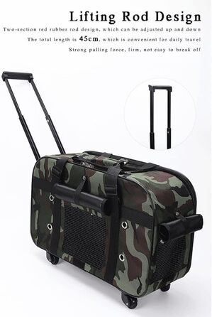 Транспортна сумка для тварин на колесах RRXEOUU - для собак та котів, дихаюча, портативна