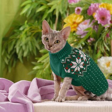 Пуловер для собак KATZINST, теплий флісовий пуловер для маленьких собак, святковий новорічний пуловер, для Французького бульдога, такси, чихуахуа, йоркширського тер'єра, зелений, XS