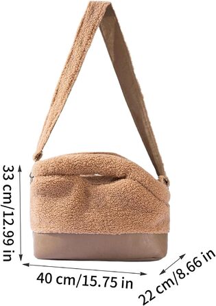 Трагеція для маленьких домашніх тварин, водонепроникна та тепла, з ременем безпеки, для собак та котів, для малих та середніх порід, для зимового відпочинку, подорожей та покупок (колір: коричневий)