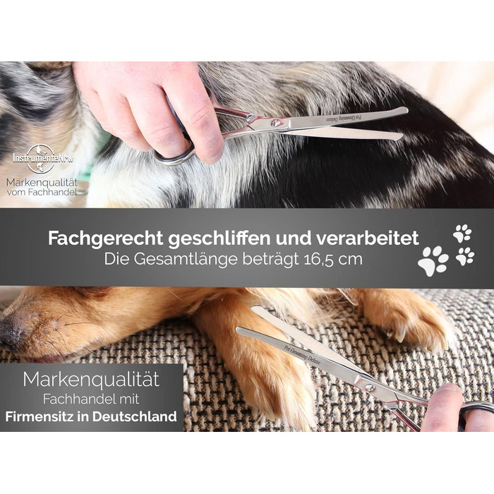Ножиці для собак з вигнутим лезом - професійні ножиці для грумінгу собак з мікро-дрібною зубчастим лезом