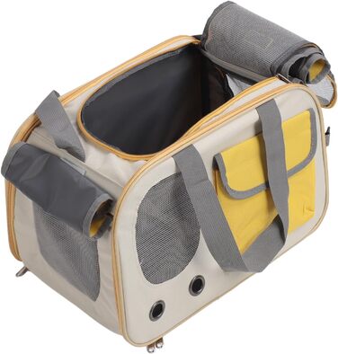 Транспортна переноска для котів та собак LUCKDANO, складана, з регульованим ременем, міцна, стильна (жовта)