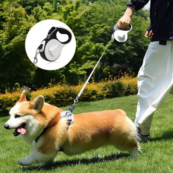 Висувна поводок Colexy для собак та котів з LED-підсвічуванням, 3м, до 15кг