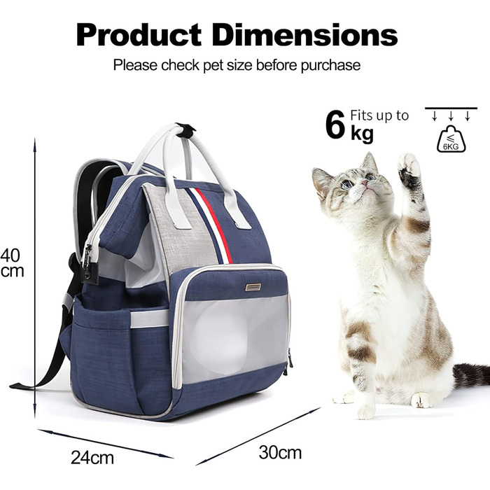 Рюкзак для кота та маленьких собак Galatée, дихаючий, зручний, для подорожей, походів, кемпінгу (світло-сірий)