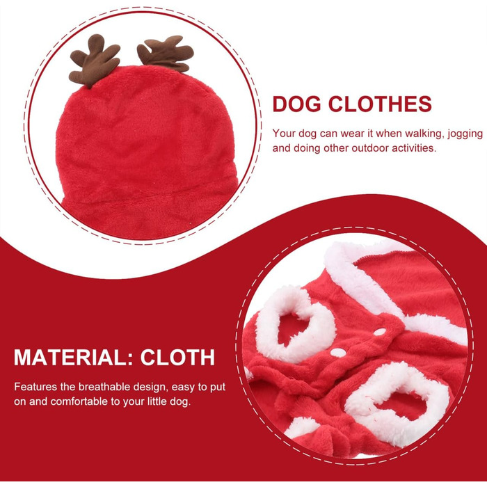 Костюм для собаки/кішки Holibanna на Новий Рік: олень, тепла жилетка, розмір XL