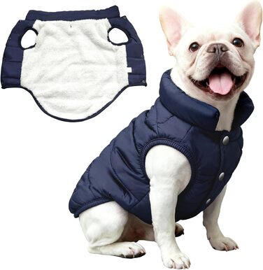 Теплий зимовий одяг для собак: водонепроникна куртка з флісу для великих собак. Зелений пуловер для собак, розмір M, колір синій