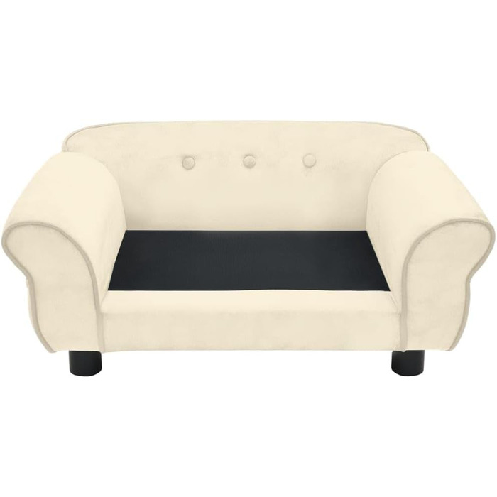 Диван для собак та котів vidaXL, кремовий, 72x45x30 см, плюшевий лежак