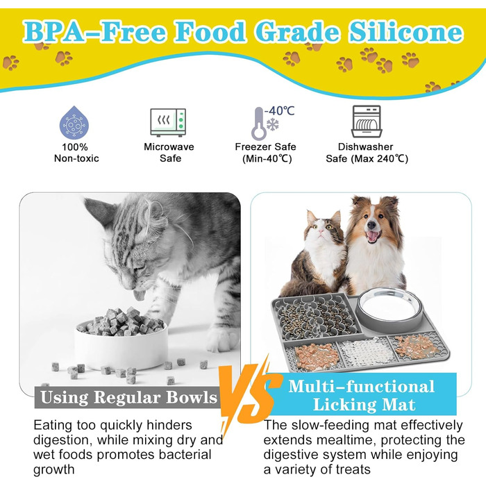 Шлека для собак Cooltto з лотком та шпателем: силіконова підстилка з присосками для купання, грумінгу та догляду за кігтями (сірий)