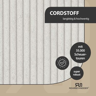 Килимок-ліжко для котів Rohrschneider з підігрівом, з антиковзною підкладкою, з тканини корд, 90 x 29 см (бежевий)