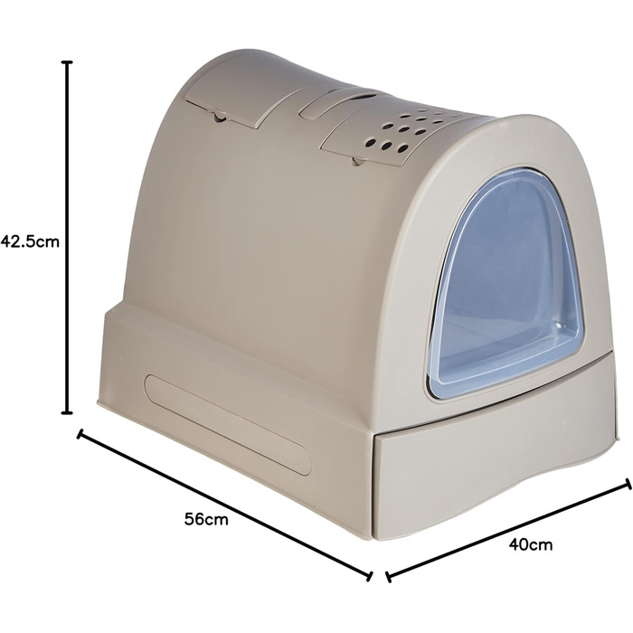 Туалет для котів Imac Catera Sandbox, 40x42,5x56 см, сірий, гігієнічний лоток з високими бортами