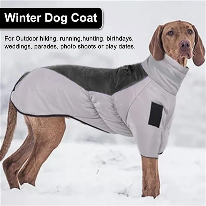 Водонепроникний теплий зимовий одяг для собак середніх та великих порід (5XL, чорний)