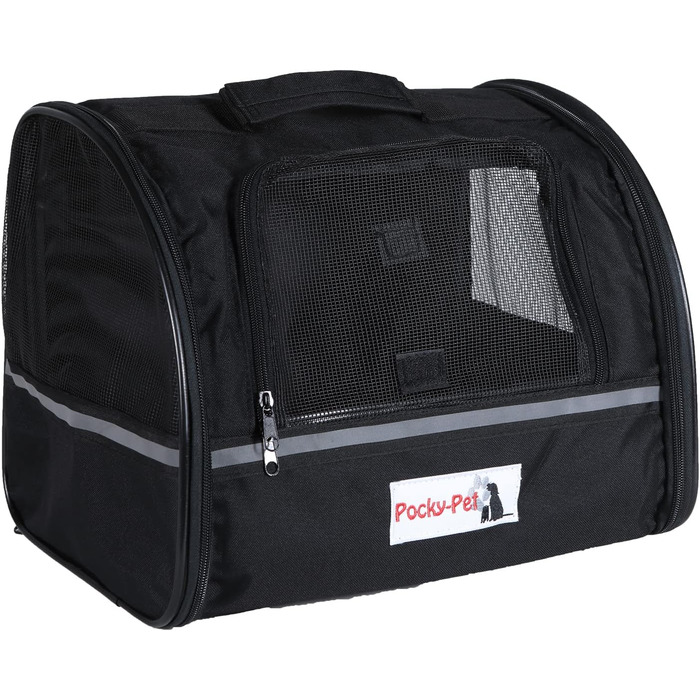 Транспортна сумка для собак H4L чорна 38x28x30 см - переноска, переносна сумка, бокс для собак