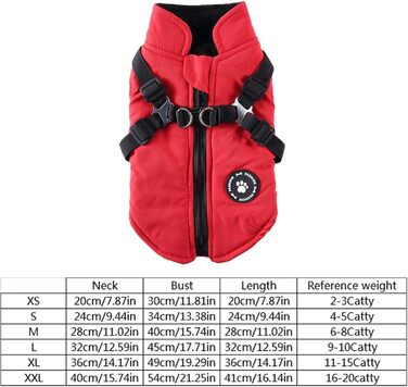 Тепла жилетка для собак, зимовий одяг для собак, флісова жилетка, водонепроникний одяг, на блискавці, для цуценят, одяг для собак маленьких, середніх та великих порід, червоний, 2XL