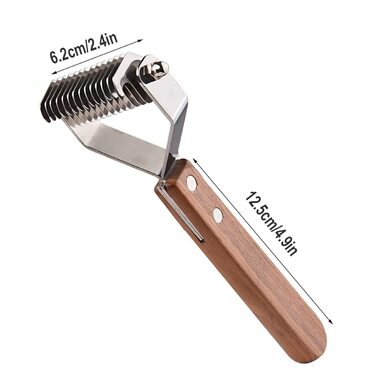 AIDIYA Coat King - щітка для грумінгу собак, триммінг, видалення підшерстка, 17+9 двосторонні зубці (7.2 см)