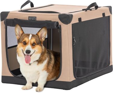 Транспортна переноска для собак Petsfit, складана, для дому, велика, середня, маленька, бежева (Khaki) M