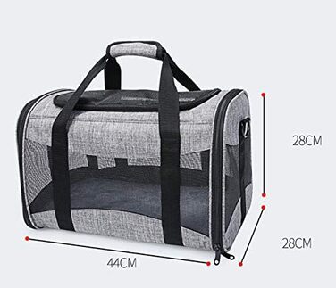 Транспортна переноска для котів та собак, складана, з м'якою підстилкою та плечовим ременем