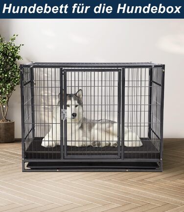 Ортопедичне ліжко для собак великих порід від GUANGDEEN - м'яке, знімний чохол, чорний колір, 116x71x7 см