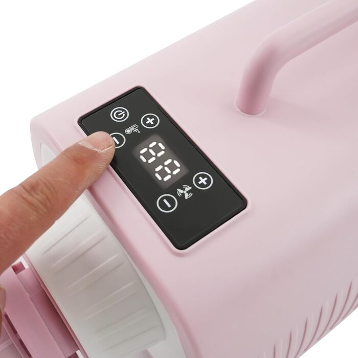 Пилосос для шерсті собак і котів з LED-підсвічуванням та сенсорним екраном, 9 режимів, регулювання повітря та температури, 3 насадки, рожевий