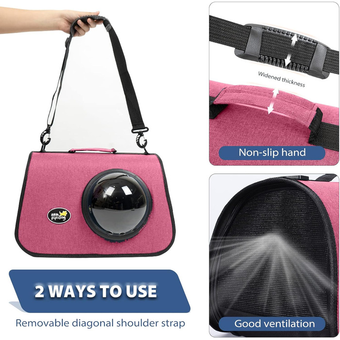 Транспортна сумка для кота/собаки PETCUTE, 41 x 25 x 27 см, складана, з вентиляційними отворами, підходить для середніх котів та маленьких собак, схвалена авіакомпаніями, темно-зелений (рожевий)