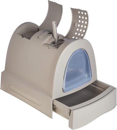 Туалет для котів Imac Catera Sandbox, 40x42,5x56 см, сірий, гігієнічний лоток з високими бортами