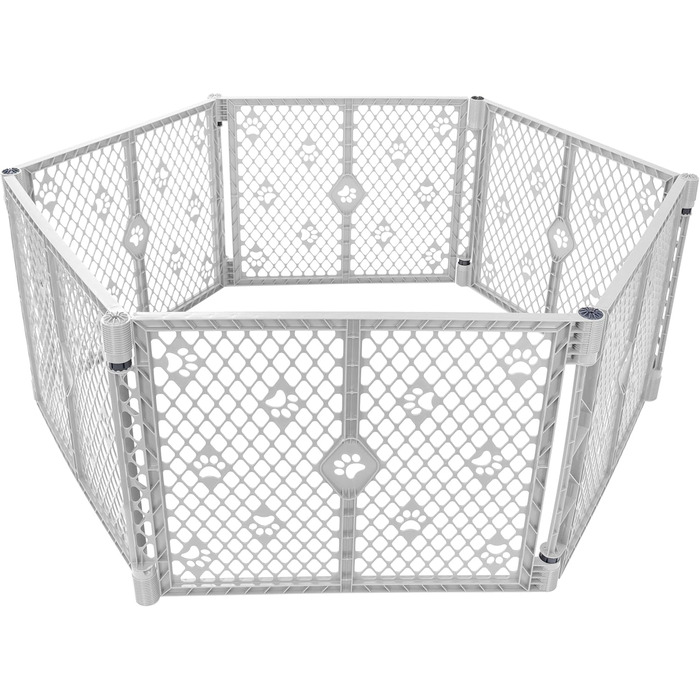 Вольєр для собак MYPET з 8 панелей, сірий, довговічний, UV-стійкий, портативний, регульований, зручний дизайн