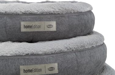 Крізь для собак TRIXIE Liano, сірий, діаметр 70 см - м'яке ліжко з наповнювачем з пінопластових гранул - кошик для собак середніх порід - неслизьке та пральне - 37977 L 80 x 80 x 120 см