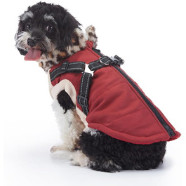 Зимовий теплий одяг для собак YRRYGMN: куртка з відбиваючими елементами, комір з хутром, для холодної погоди, розмір L (45-49 см обхват грудей)