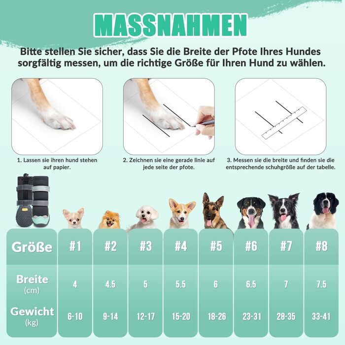 Чоботи для собак, захист подушечок лап, зимові, водонепроникні, розмір 6 (зелені)