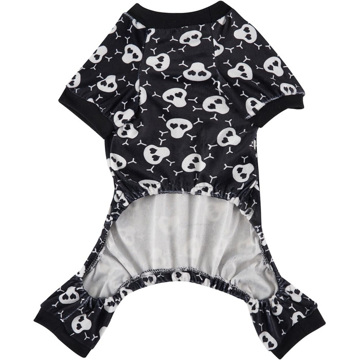 Піжама для собак з принтом черепа на Halloween, XL, біла. Костюм-піжама для собак, костюм на Хелловін, XL