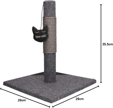 Котячий когтетоп Rosewood 40146 стильний та сучасний, з повсті та сизалю, антрацит
