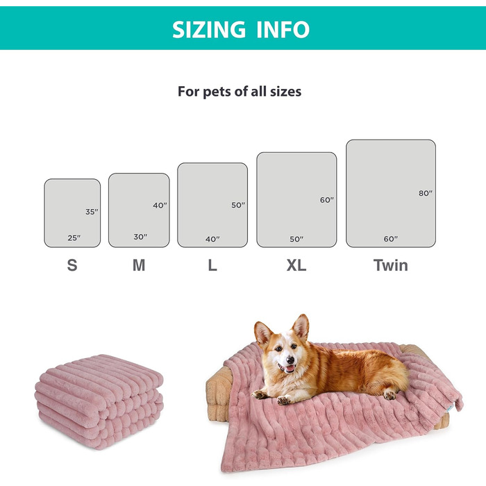 Водонепроникний коврик для собак на диван, плюш, великий розмір 127x152,4 см, XL, рожевий, для захисту меблів