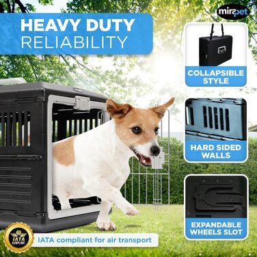 Mirapet США переноска для котів і собак 55,9 см, складана, жорсткий пластик, 360° вентиляція, для дому та вулиці