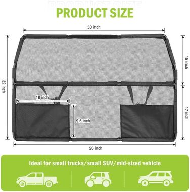 Бар'єр для собак у машину, 142 см, для позашляховиків, SUV, легкових авто, захист заднього сидіння, перегородка, подорожі