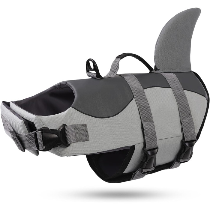 Спасальний жилет для собак ASENKU сірий, S - для плавання, катання на човні