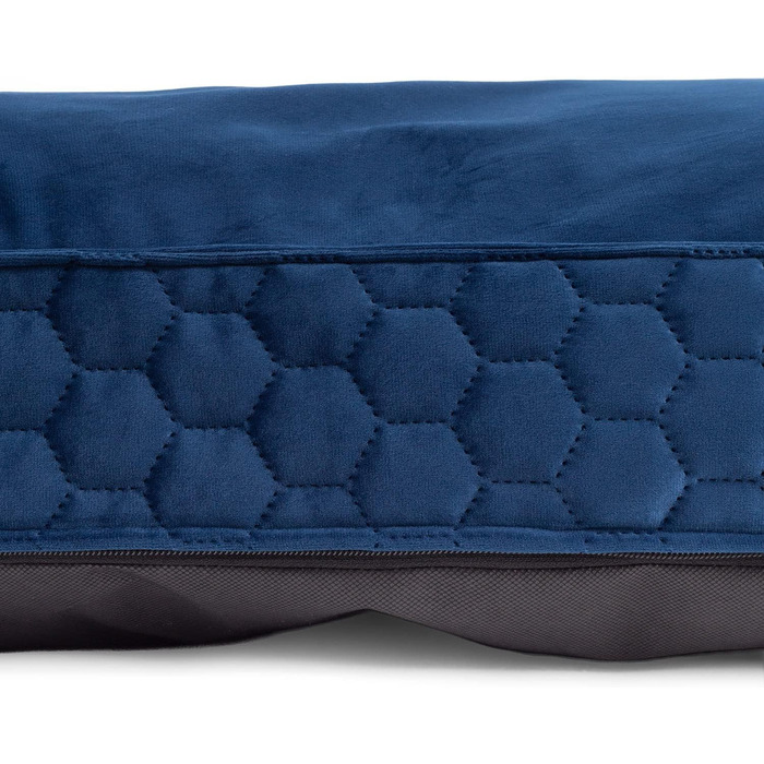 Крісло-ліжко для собак XL | М'яке ліжко з Memory Foam | Підстилка для великих собак | Практичне та зручне ліжко для собак | Імітація замші | Розмір XXL: 100 x 120 см, Колір: Темно-синій (Вельвет)