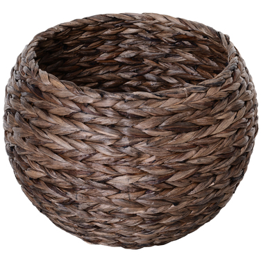PawHut Rattan Cat Basket затишна котяча печера з водяного гіацинта темно-коричневого кольору 50x42x60см ідеально підходить для вітальні