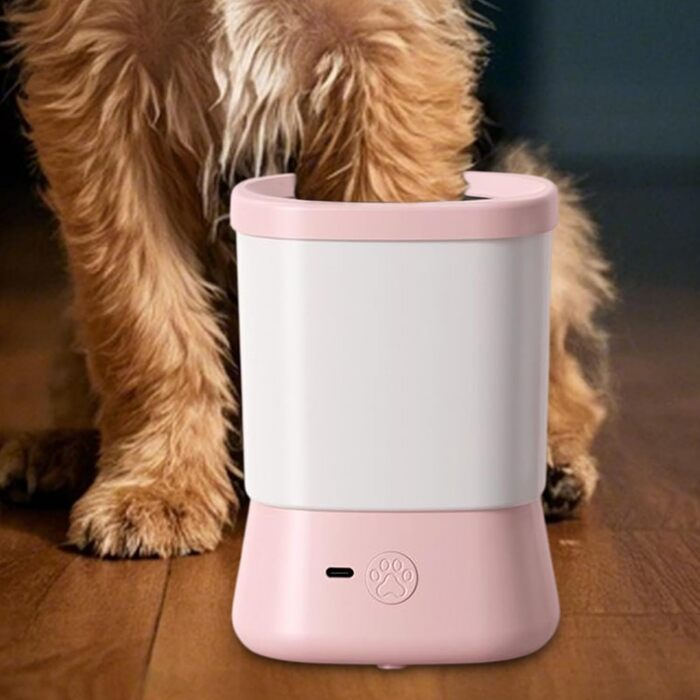 Автоматичний очищувач лап для собак Ruwshuuk – мийка лап для собак, аксесуар для кемпінгу, подорожей, активного відпочинку (рожевий)