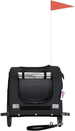 Причіп для тварин 133,5x69x73,5 см чорного кольору