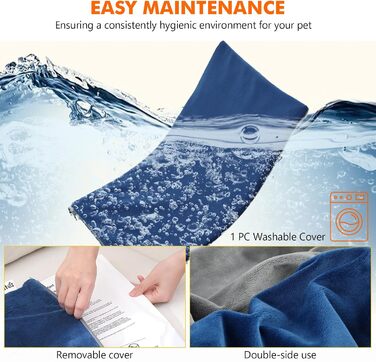 Кілимок гріючий для домашніх тварин Pecute: котики та песики, 40x45 см, з контролером, 6 температурних режимів