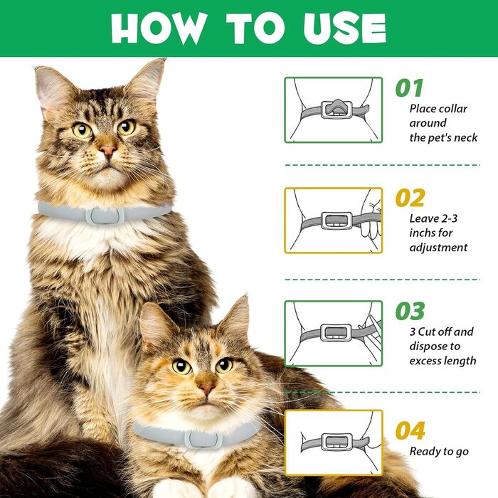 Нашийники для котів 4 шт. - 48 см - блакитні та помаранчеві (сірий)