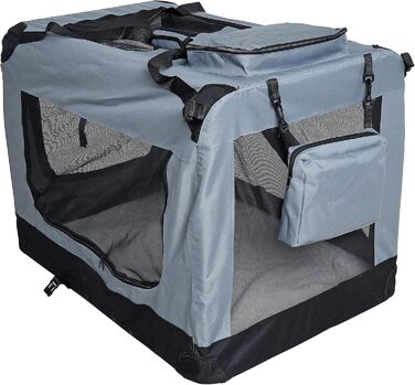 ESTEXO Клітка для собак, переноска для котів, дорожня переноска XXL сірого кольору