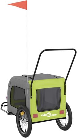 Причіп для тварин на велосипед, Oxford, тканина та метал, помаранчевий та сірий (63 x 121 x 65 см)