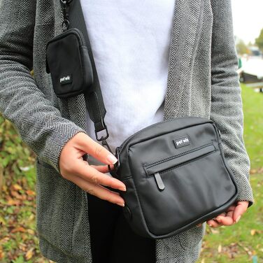 Сумка для собак Pet Wiz з регульованим ремінцем та кишенькою для ласощів, чорна