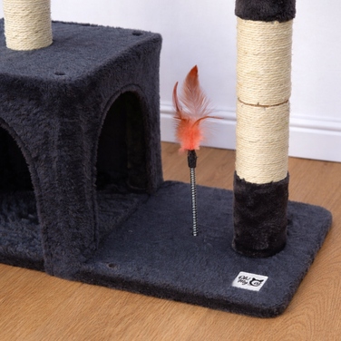 Когтеточка-комплекс для котів: ігрова вежа з будиночком та лежаком, сизаль, 86 см