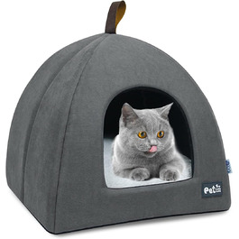 Будиночок-лежак PETCUTE для великих котів і собак, знімна подушка, м'яка котяча печера, прана, не ковзає