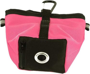 Сумка для корму та ласощів для собак з магнітним закриттям та відділенням для відходів, рожева версія