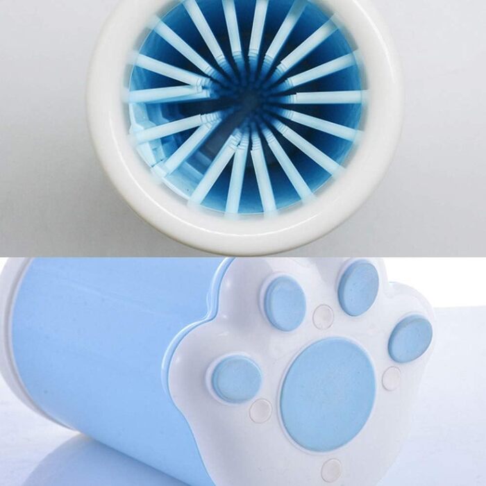 Набір для миття лап домашнім тваринам PJDDP: чаша з силіконовою щіткою для собак, котів. Очищувач лап для собак середніх порід, цуценят. Рожевий