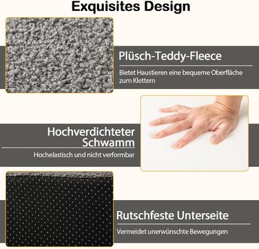 Сходинки для собак Costway - 4 сходинки, з антиковзким покриттям, для собак та котів, сірі