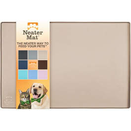 Neater Pet Brands силіконова підкладка для мисок собак і котів, водонепроникна, 81,3x61 см, капучино — захисний килимок для їжі та води, захищає підлогу